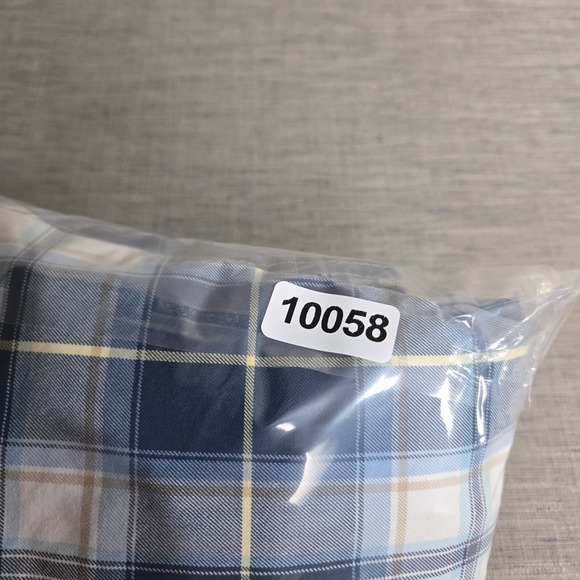 Abercrombie & Fitch‎ Cargo Shorts Mens 34 Blue Plaid Drawstring Y2K heavy twill - Picture 10 of 10